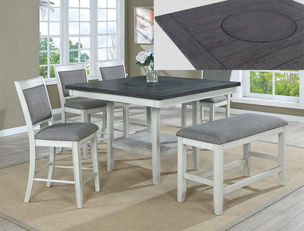 Fulton Chalk Grey counter height table by BoxDrop Suwanee with a modern design and sturdy wooden construction.
