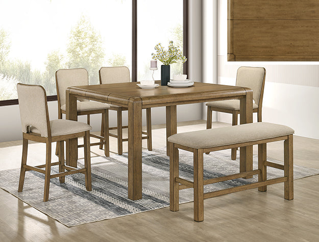 Counter height dining table by Cockrell, from BoxDrop Suwanee, featuring a sleek wood finish and modern design.