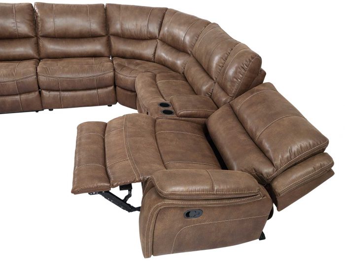 Six-piece manual reclining sectional sofa by Steve Silver, featuring plush cushions and a modern design in neutral tones.