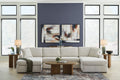 Cream Ashley modular U-shaped sectional sofa with plush cushions and modern design, shown in a stylish living room setting.